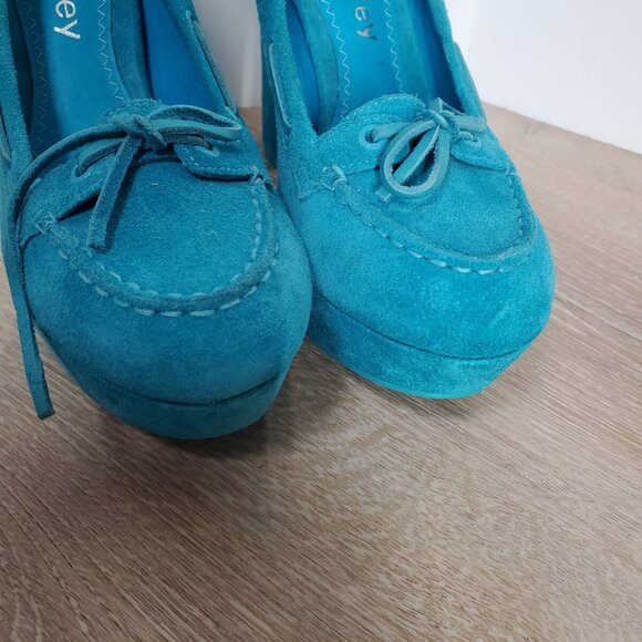 Sperry Top-Sider Jeffrey Womens Suede Heels Turquoise - Picture 5 of 9